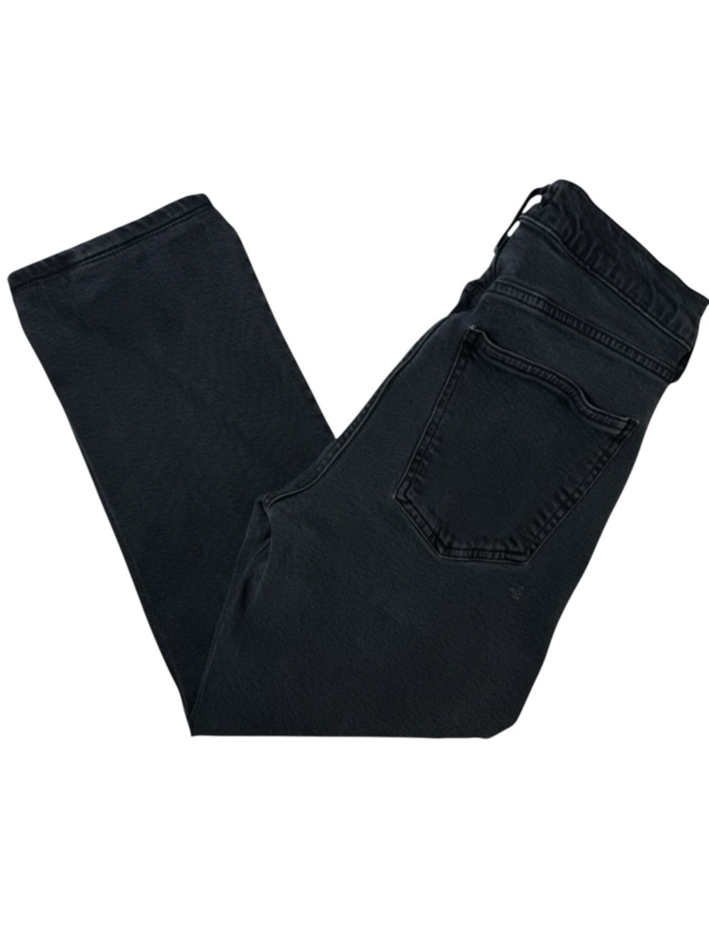 AGOLDE Straight Cropped Jeans Ankle Length Dark Faded Wash Black Denim Womens 26